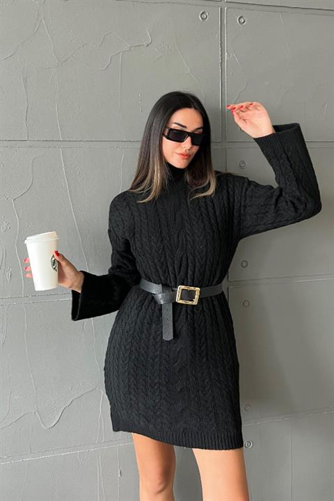 Ivanka Örgü Desen Mini Elbise 2553-02