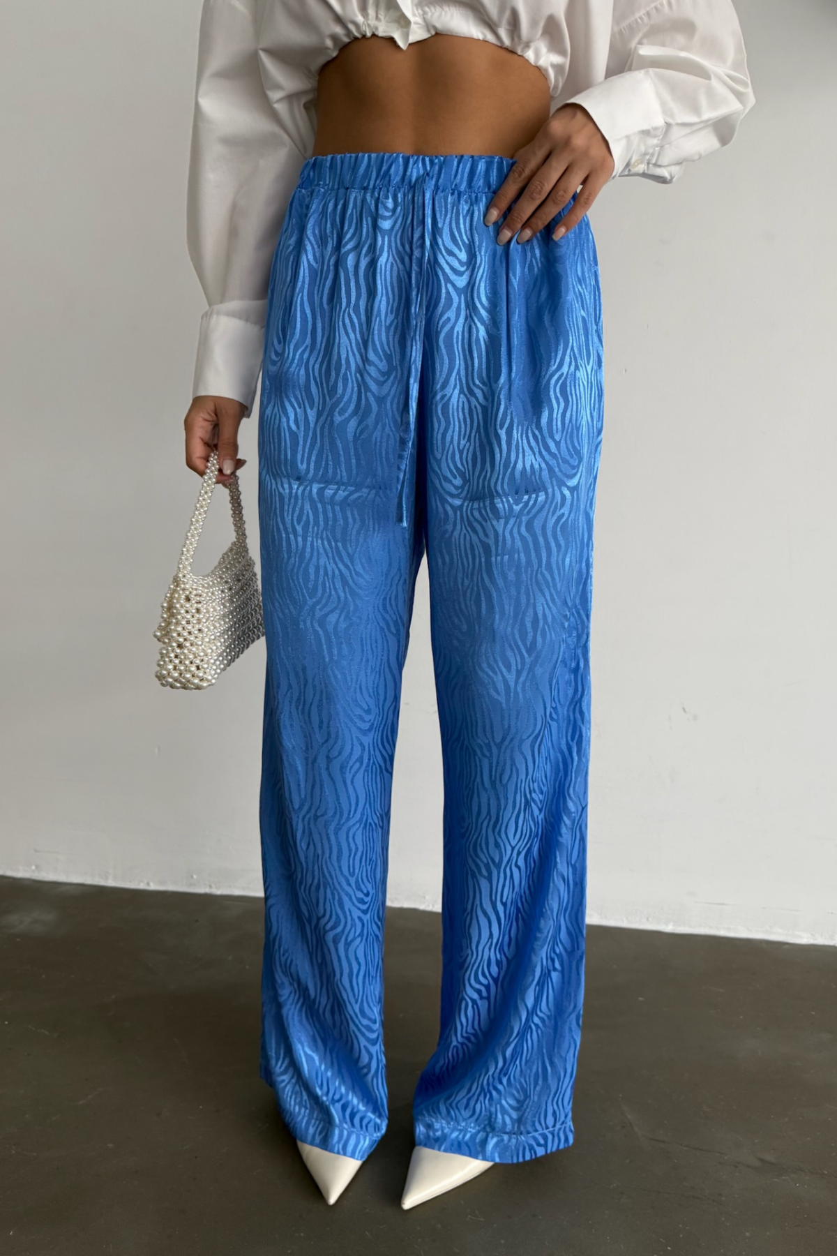 JAKAR SATEN PANTOLON - Mavi