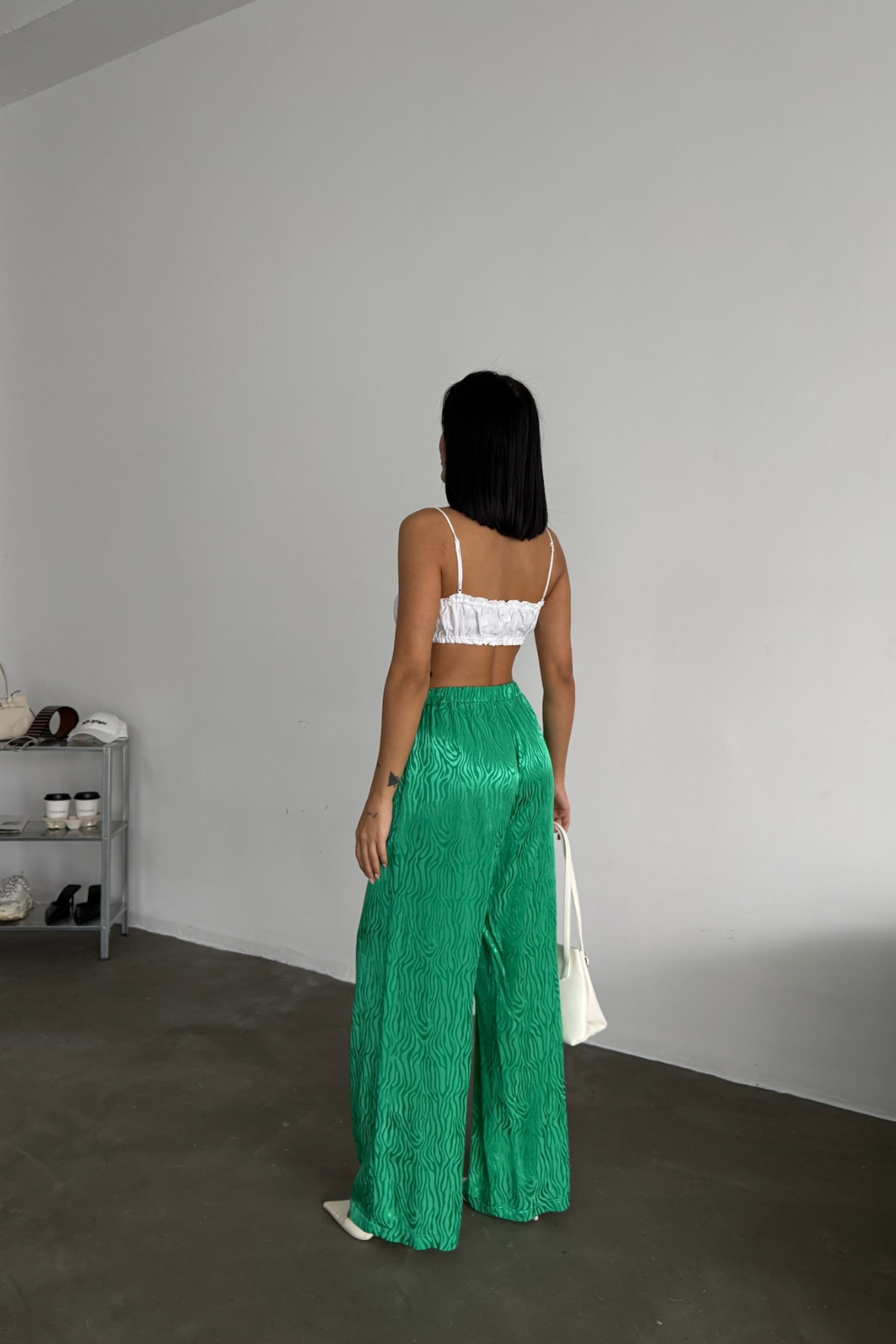 JAKAR SATEN PANTOLON - Yeşil