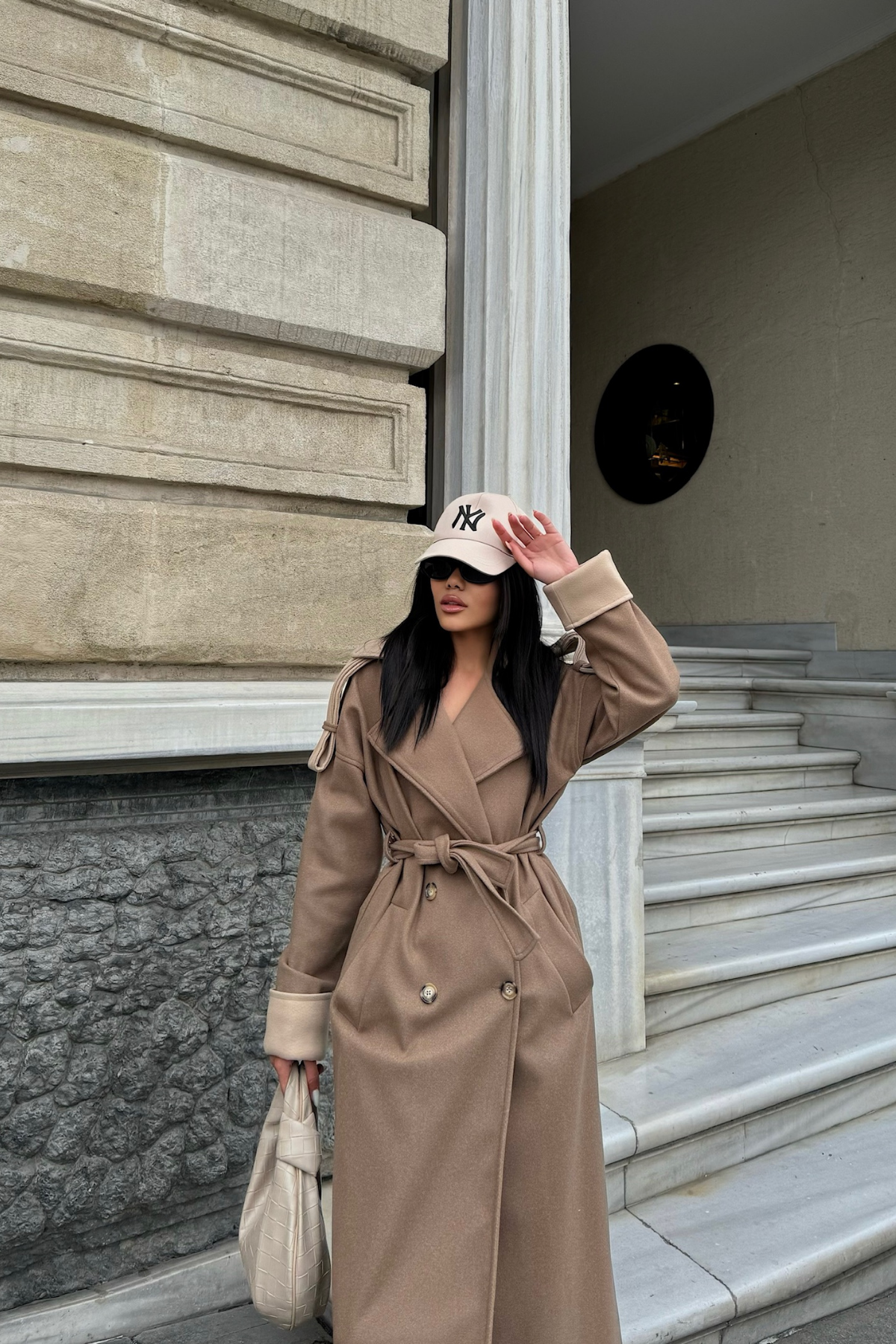 KABAN YAKA VE MANŞET BEJ RENGİ - Vizon