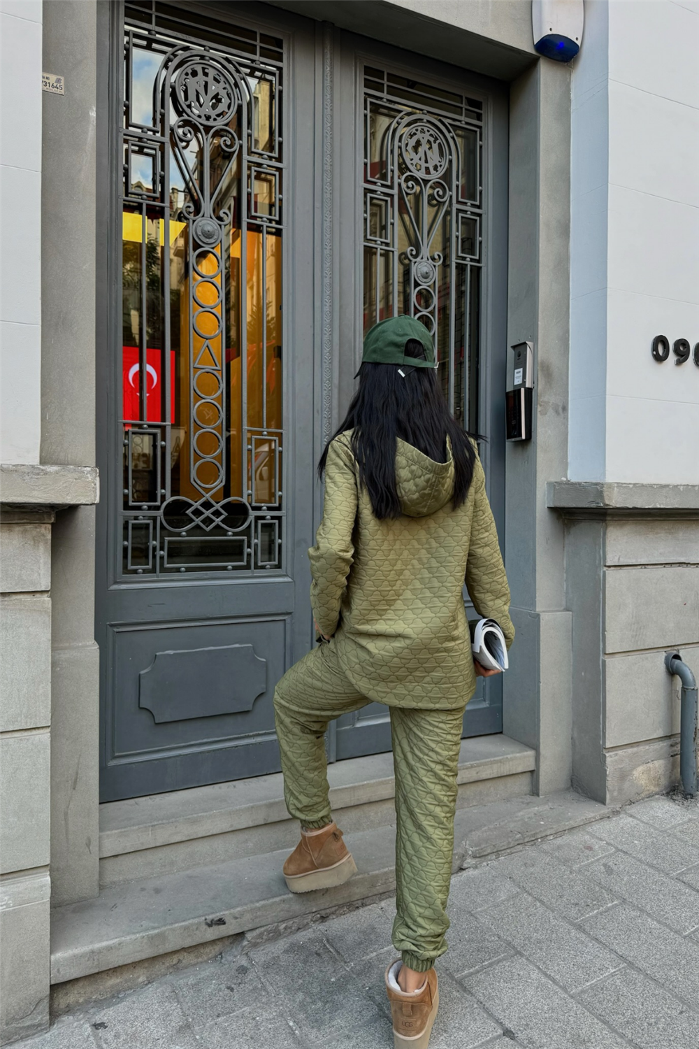 KAPİTONE KAPİŞONLU EŞOFMAN TAKIM - Haki