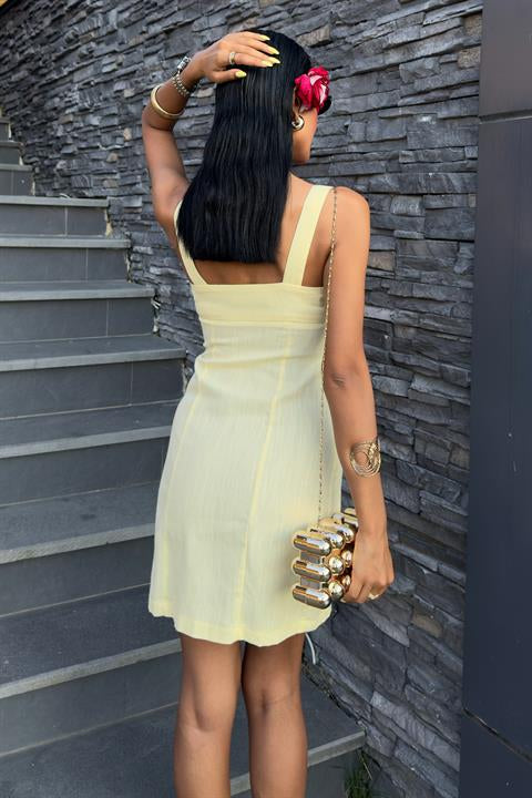 Kare Yaka Mini Elbise 2903