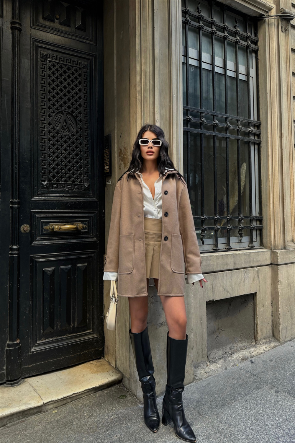KAŞE CEKET 4 DÜĞME MODEL - Vizon