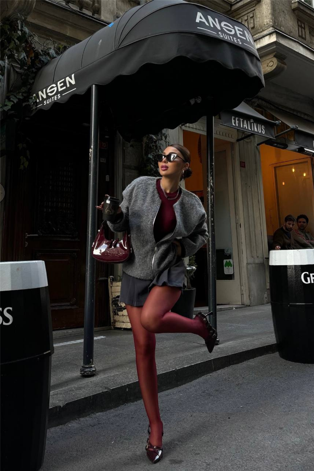 KAŞE FERMUARLI BLUZ - Gri