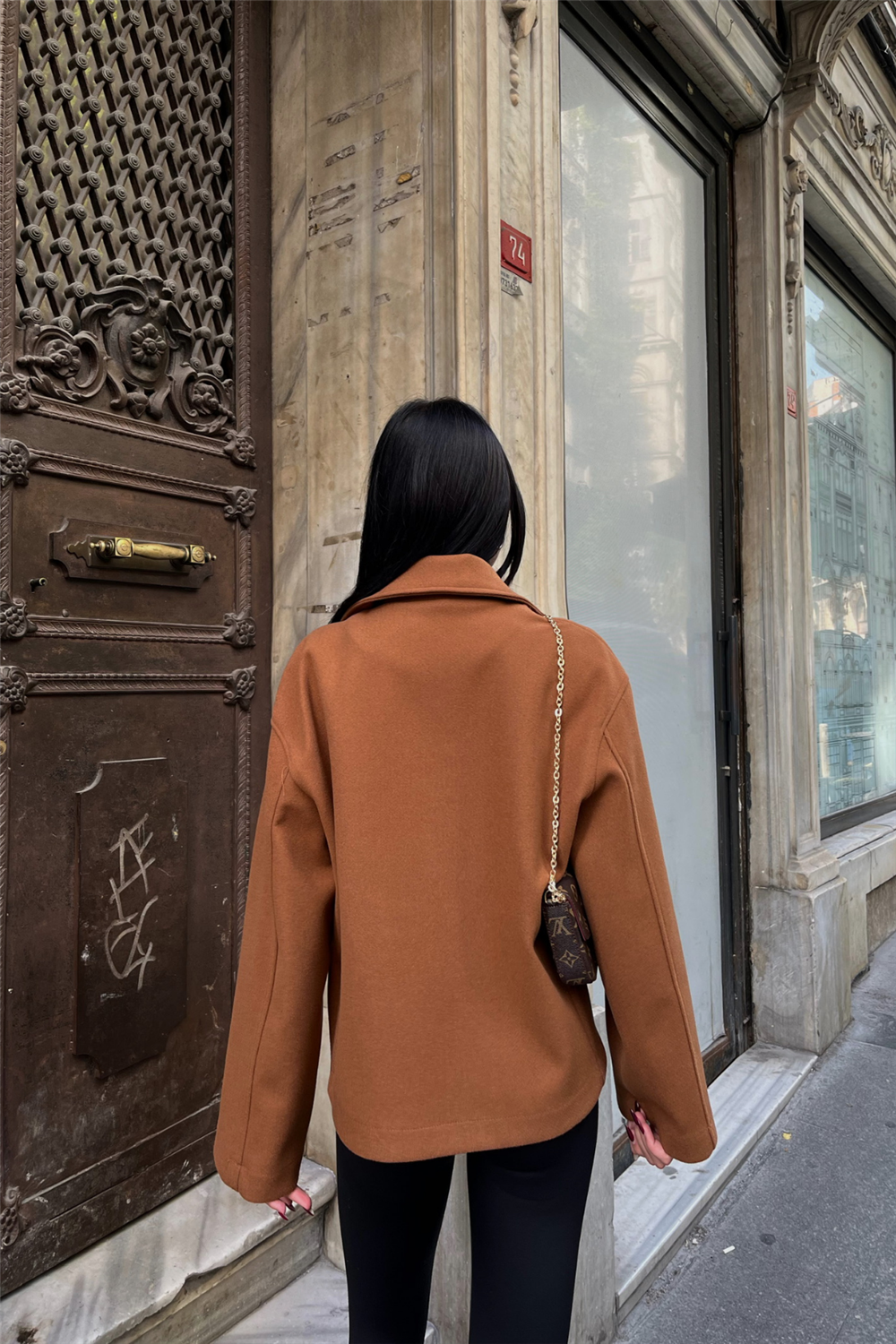 KAŞE GÖMLEK CEKET YANDAN CEP DETAYLI - Kahverengi