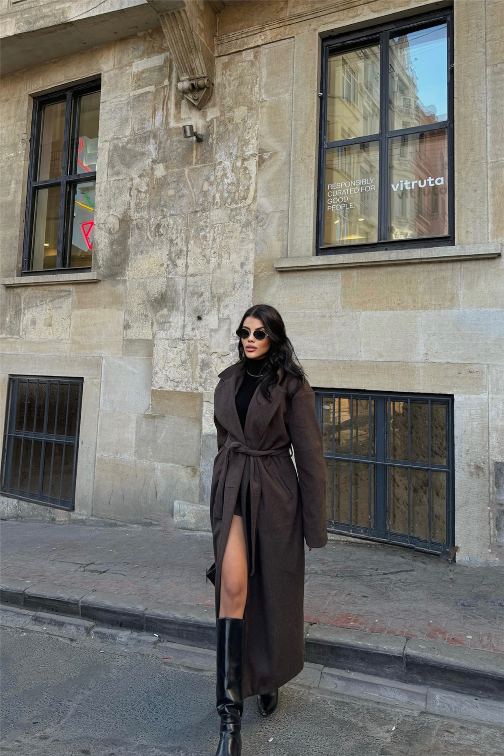 KAŞE KABAN MAXİ - Kahverengi