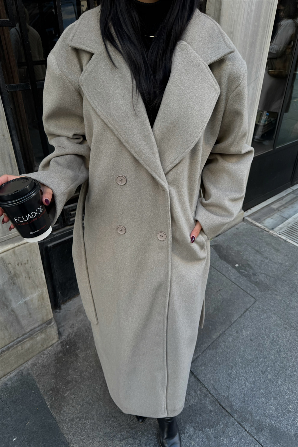 KAŞE KABAN MAXİ - Vizon