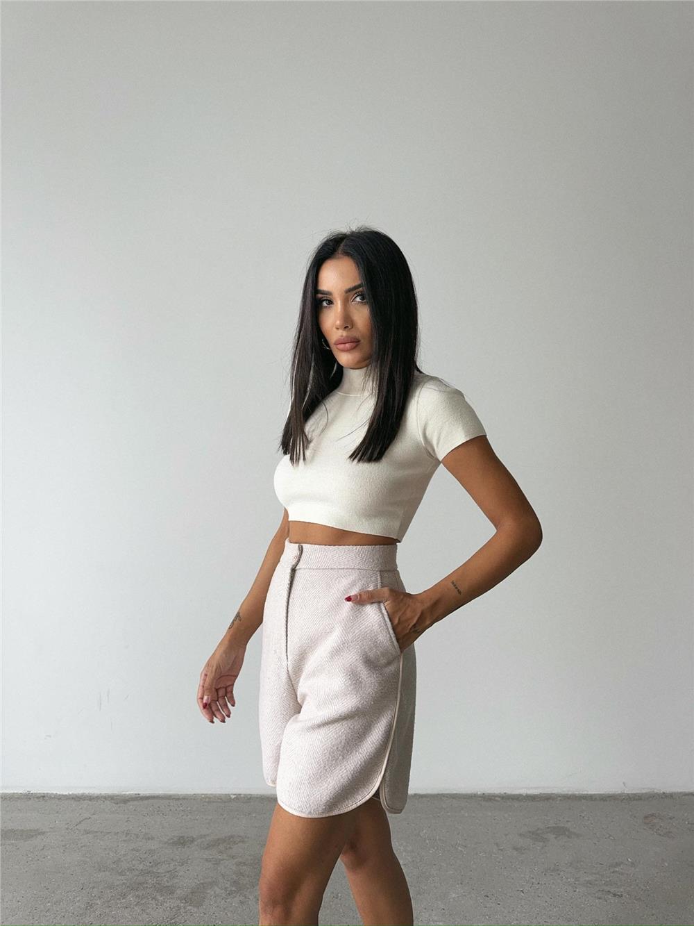 KAŞE KISA ŞORT - Taş