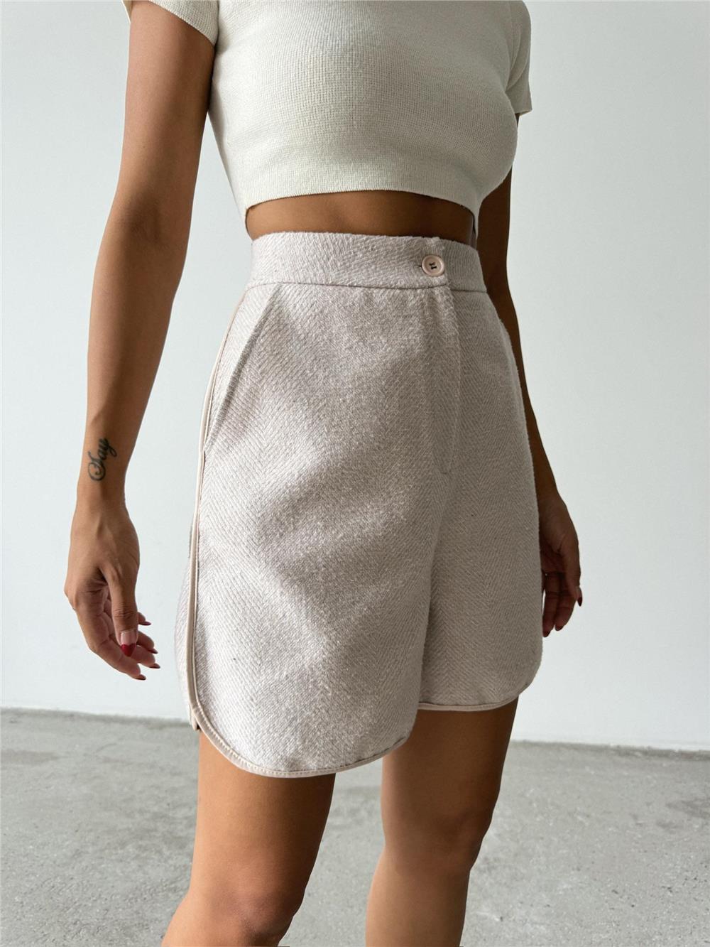 KAŞE KISA ŞORT - Taş