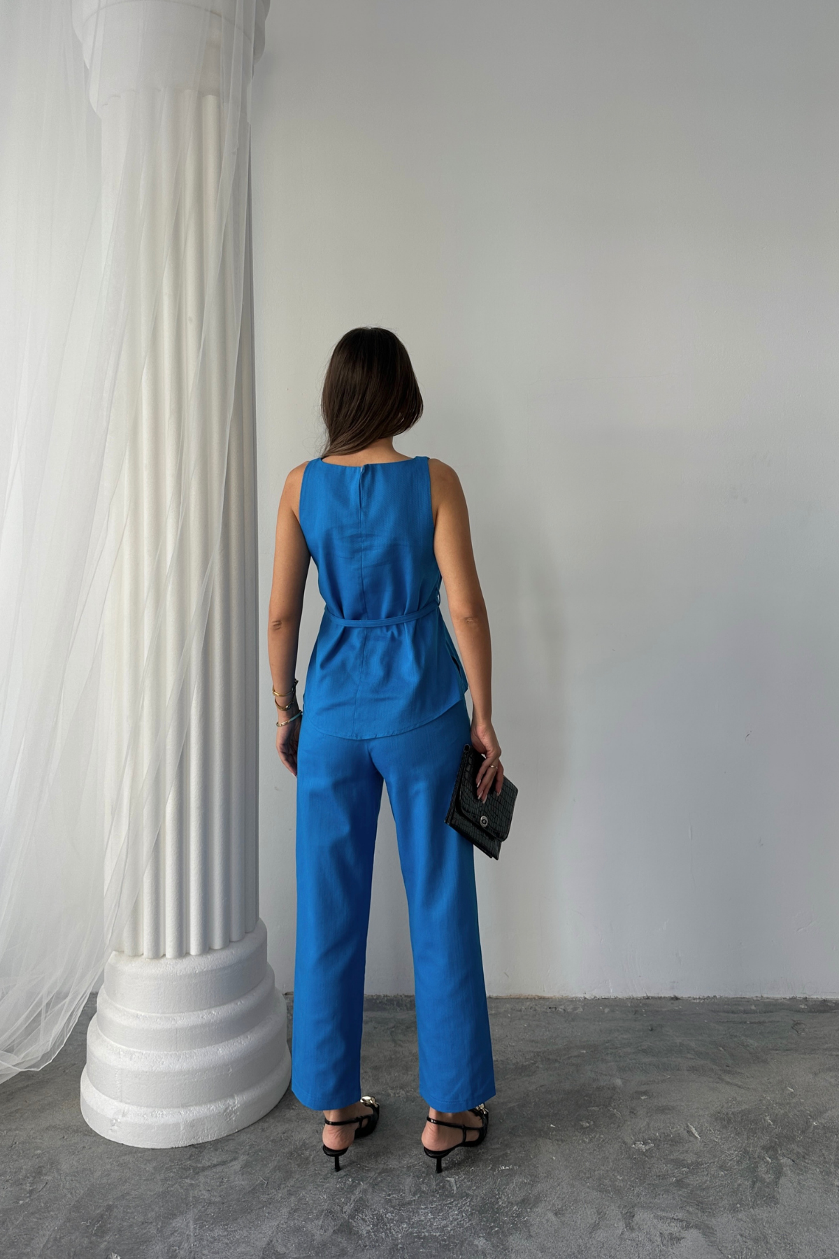 KETEN BLUZ - PANTOLON TAKIM MASSİMO MODEL SCREAT KUMAŞ - Saks