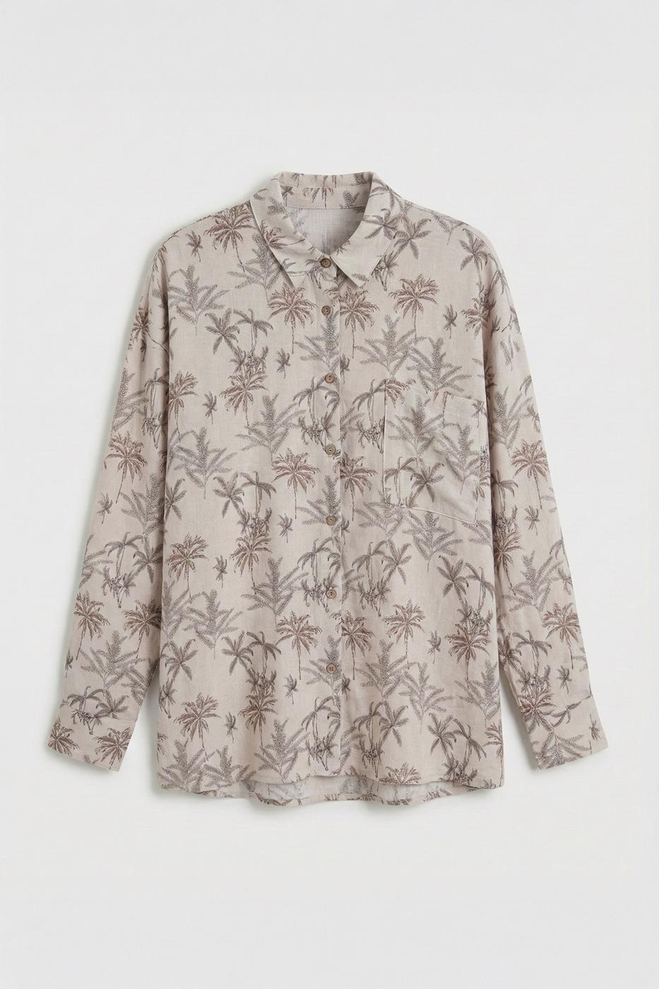 Linen Blend Oversize Shirt