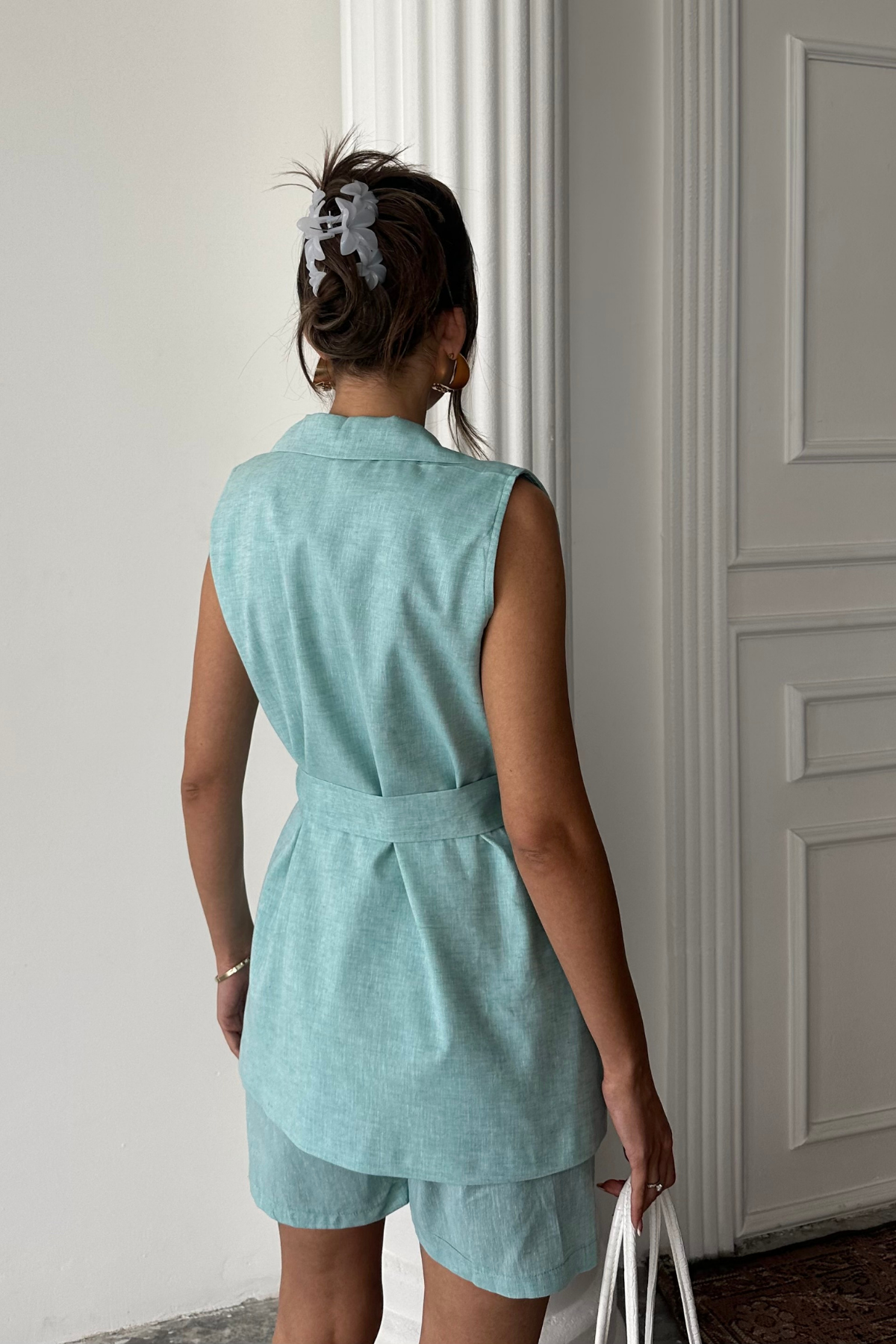 KETEN YELEK - ŞORT TAKIM - Mint