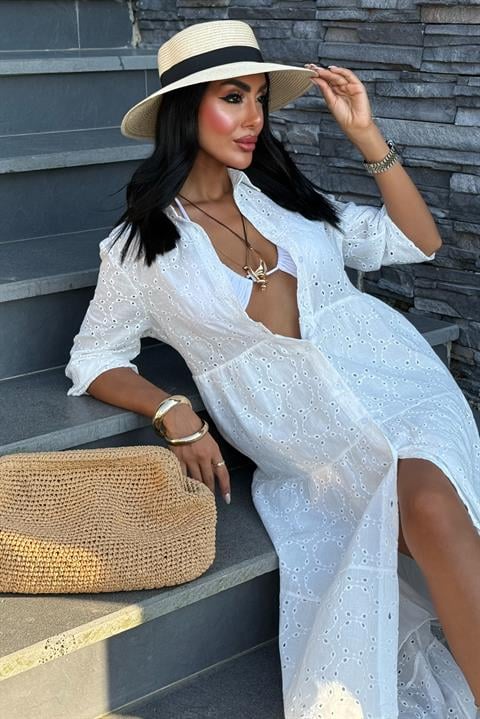 Kimberly Fistolu Uzun Elbise 2442-08