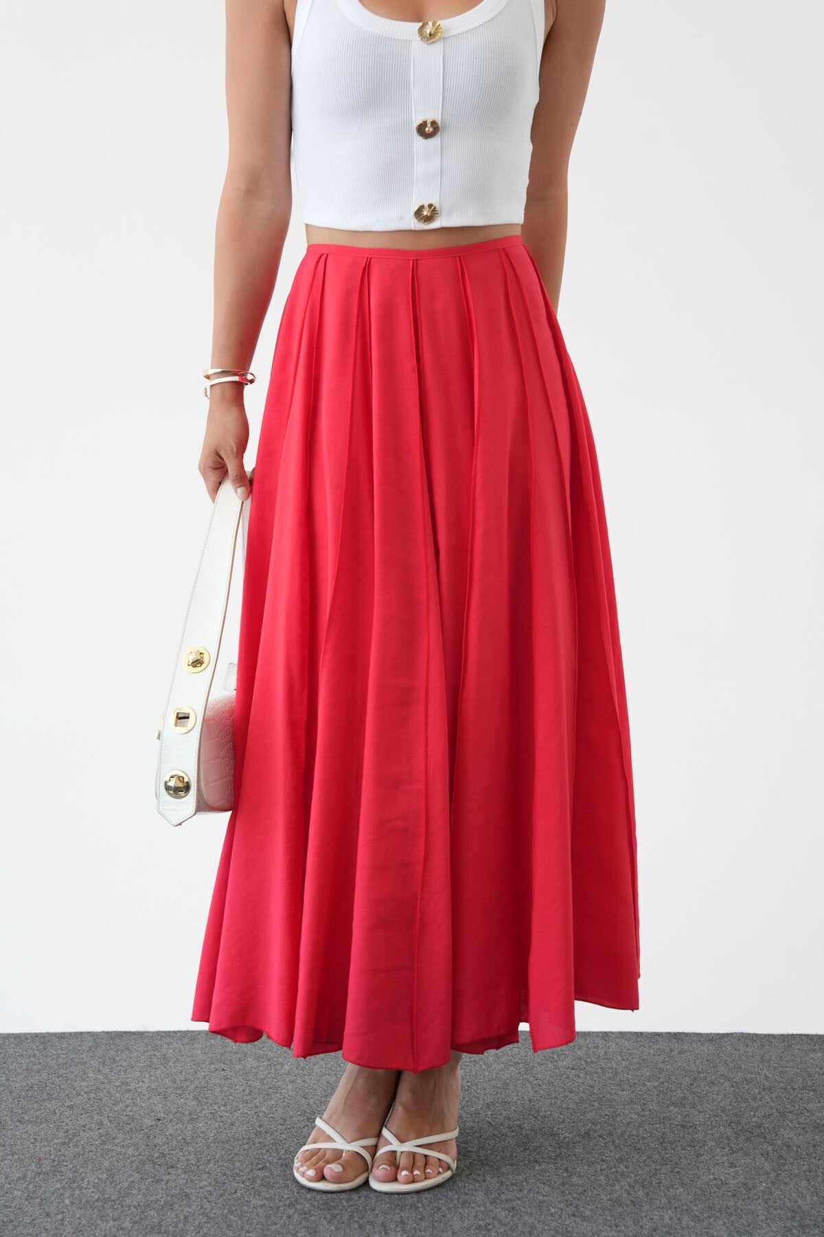 Kırmızı TENCEL ETEK