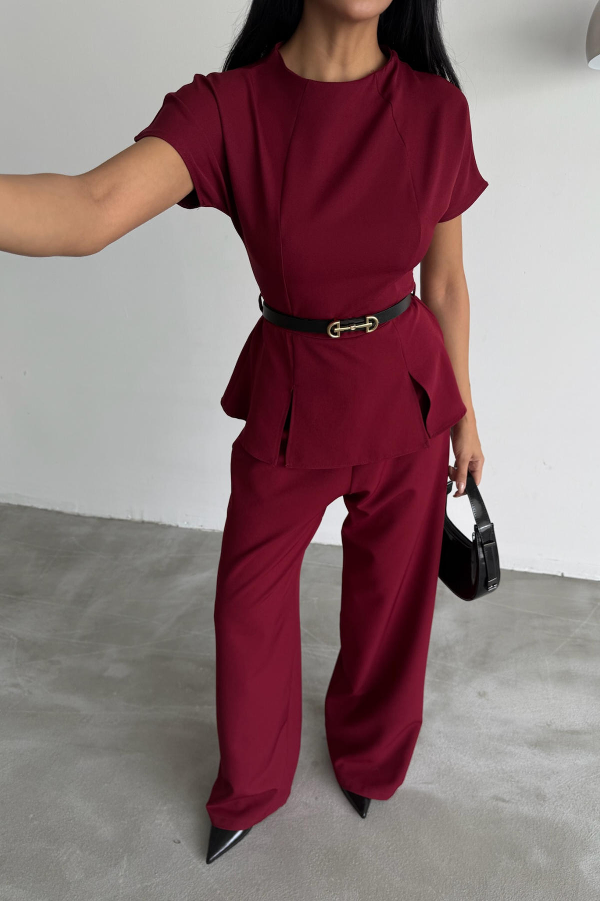 KISA KOL TASARIM TULUM - Bordo