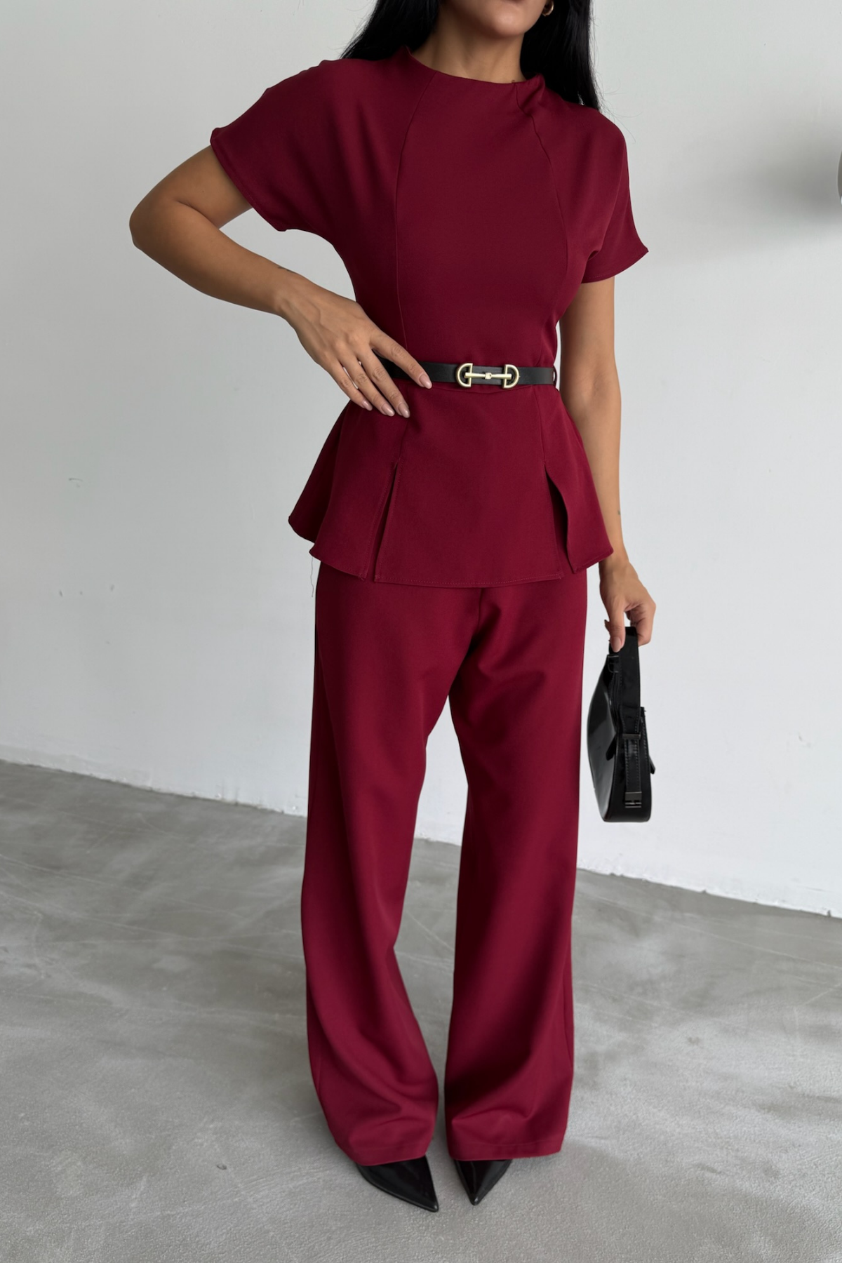 KISA KOL TASARIM TULUM - Bordo