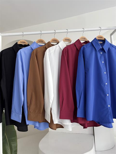 Klasik Oversize Poplin Gömlek 3421