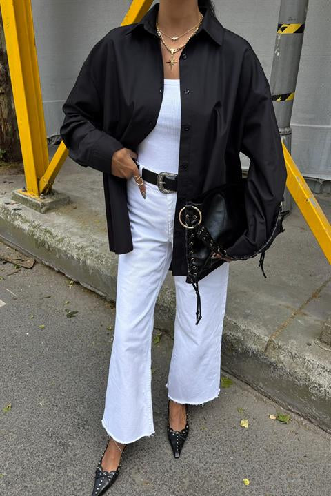 Klasik Oversize Poplin Gömlek 3421