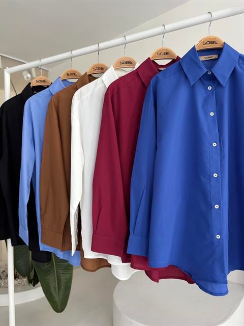 Klasik Oversize Poplin Gömlek 3421