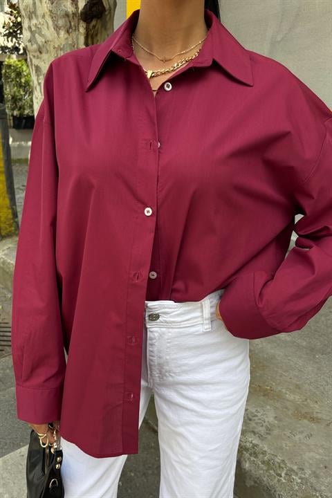 Klasik Oversize Poplin Gömlek 3421