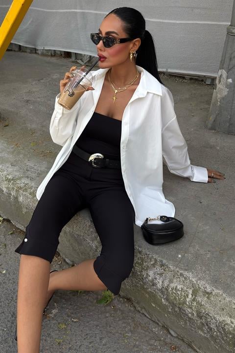 Klasik Oversize Poplin Gömlek 3421