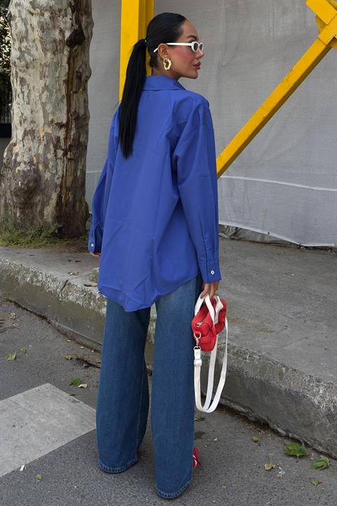 Klasik Oversize Poplin Gömlek 3421