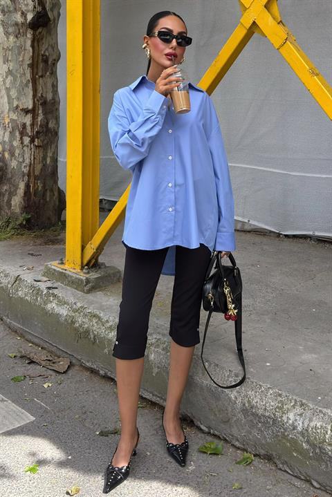 Klasik Oversize Poplin Gömlek 3421