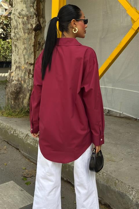 Klasik Oversize Poplin Gömlek 3421