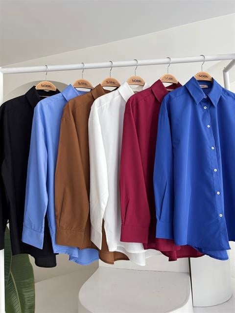 Klasik Oversize Poplin Gömlek 3421