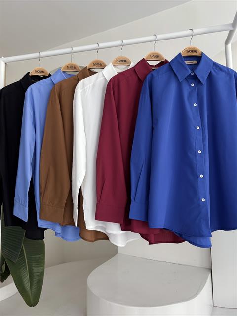 Klasik Oversize Poplin Gömlek 3421