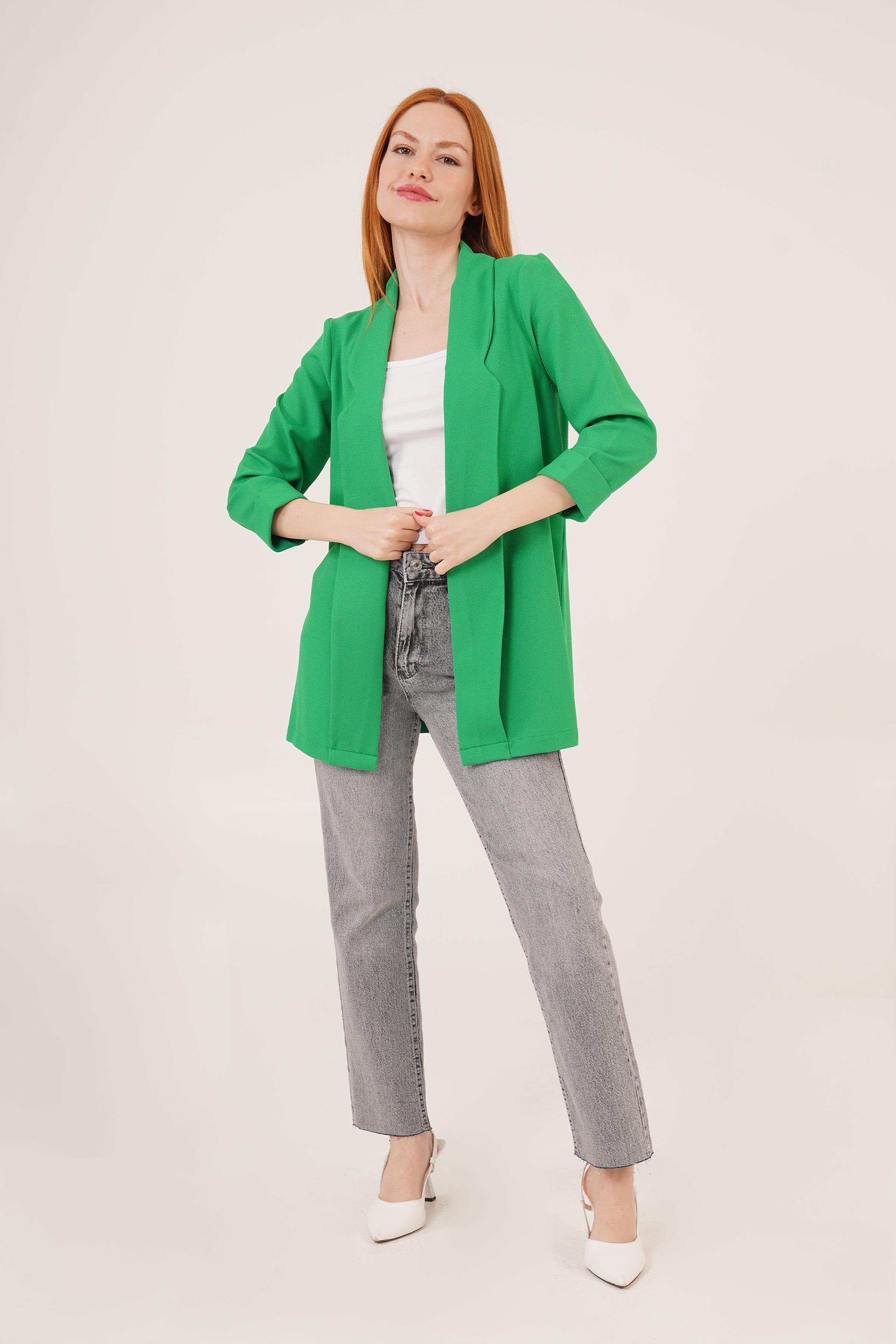 Kol Katlama Dikiş Detaylı Benetton Toptan Yazlık Blazer Ceket