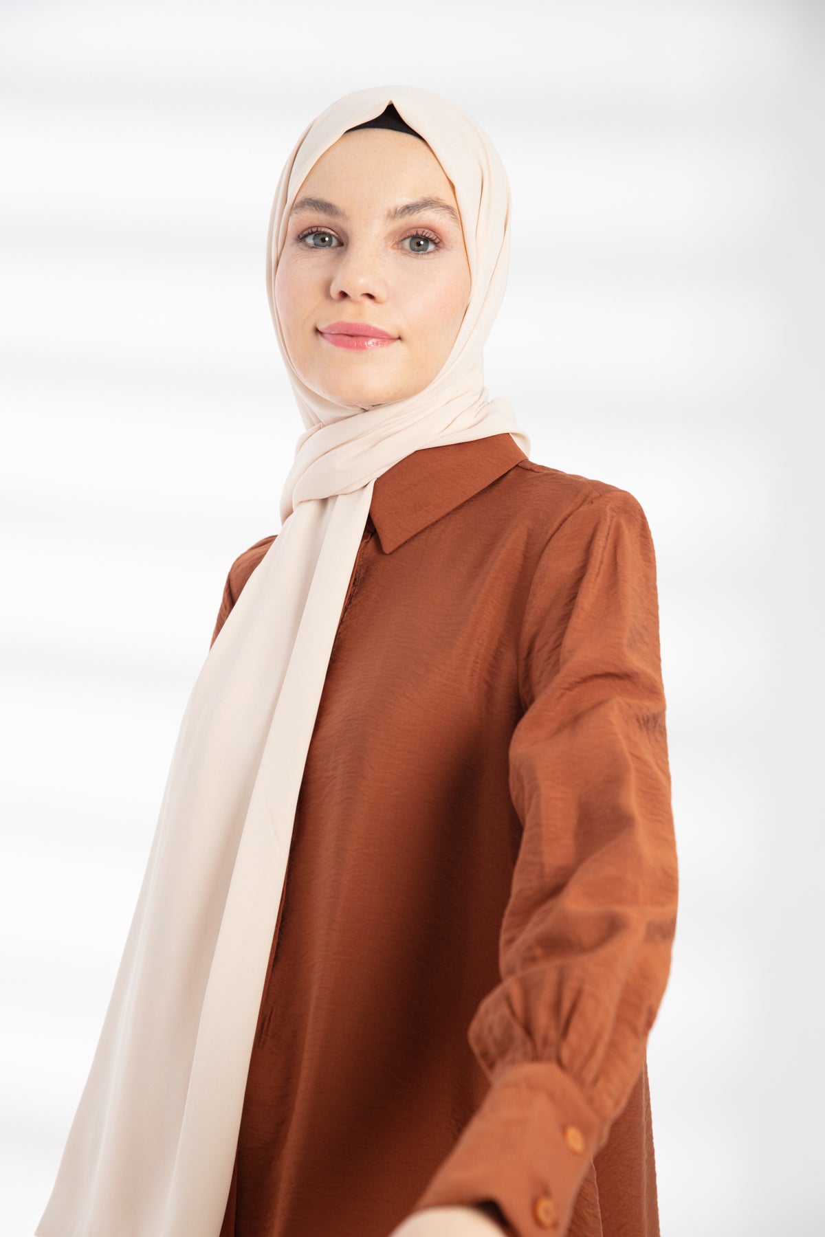 Krep Şal - Bej