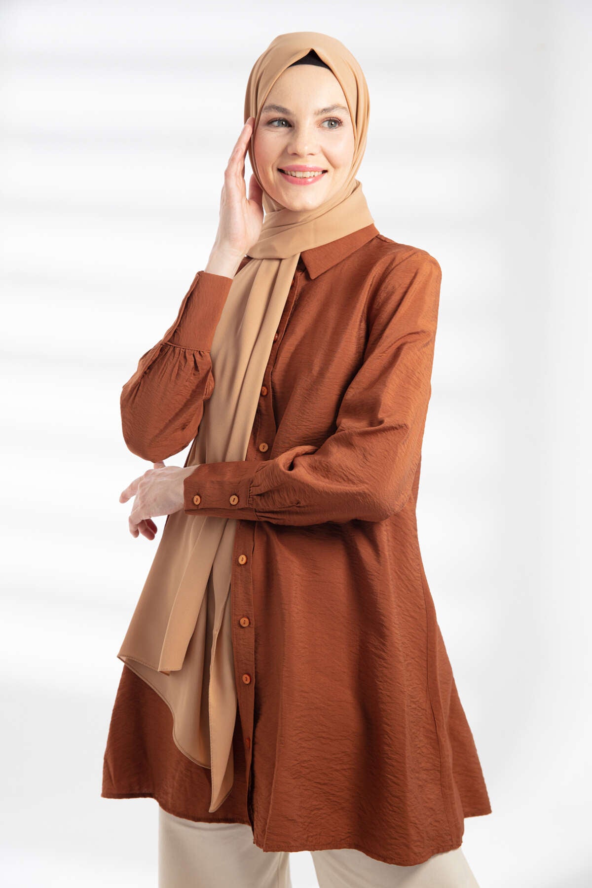 Krep Şal - Camel
