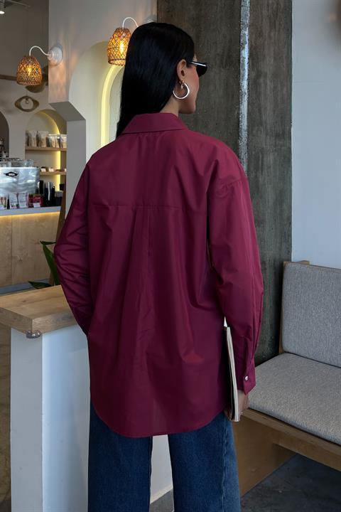 Kristal Taş Çakımlı Poplin Gömlek 3413