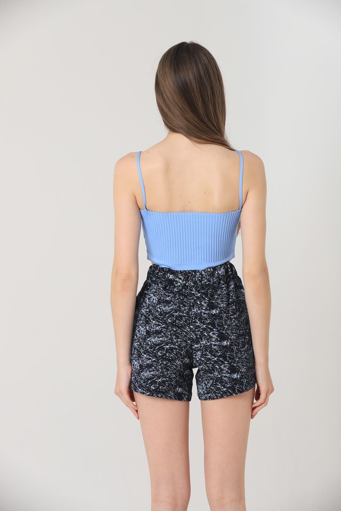 Topshow Lacivert Batik Baskılı Toptan Şort