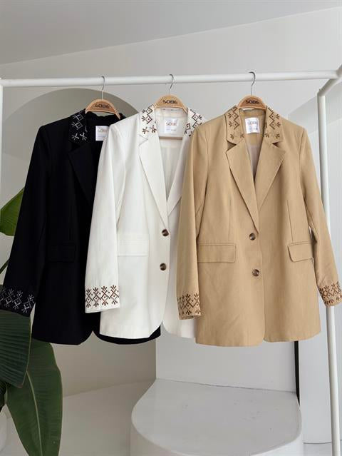 Leomie Nakışlı Blazer Ceket 6106