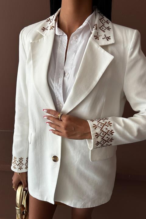 Leomie Nakışlı Blazer Ceket 6106