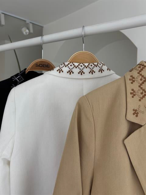 Leomie Nakışlı Blazer Ceket 6106