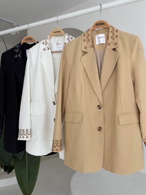 Leomie Nakışlı Blazer Ceket 6106