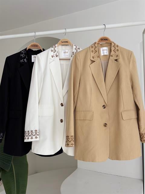 Leomie Nakışlı Blazer Ceket 6106