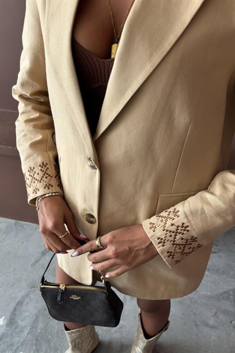 Leomie Nakışlı Blazer Ceket 6106