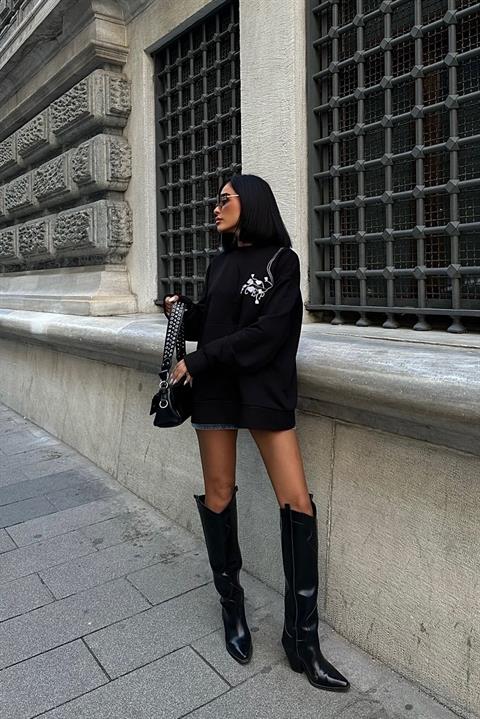 Marison Çiçek Nakışlı Sweatshirt 8050 -08