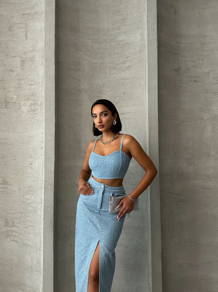Topshow Mavi Kot Toptan Büstiyer