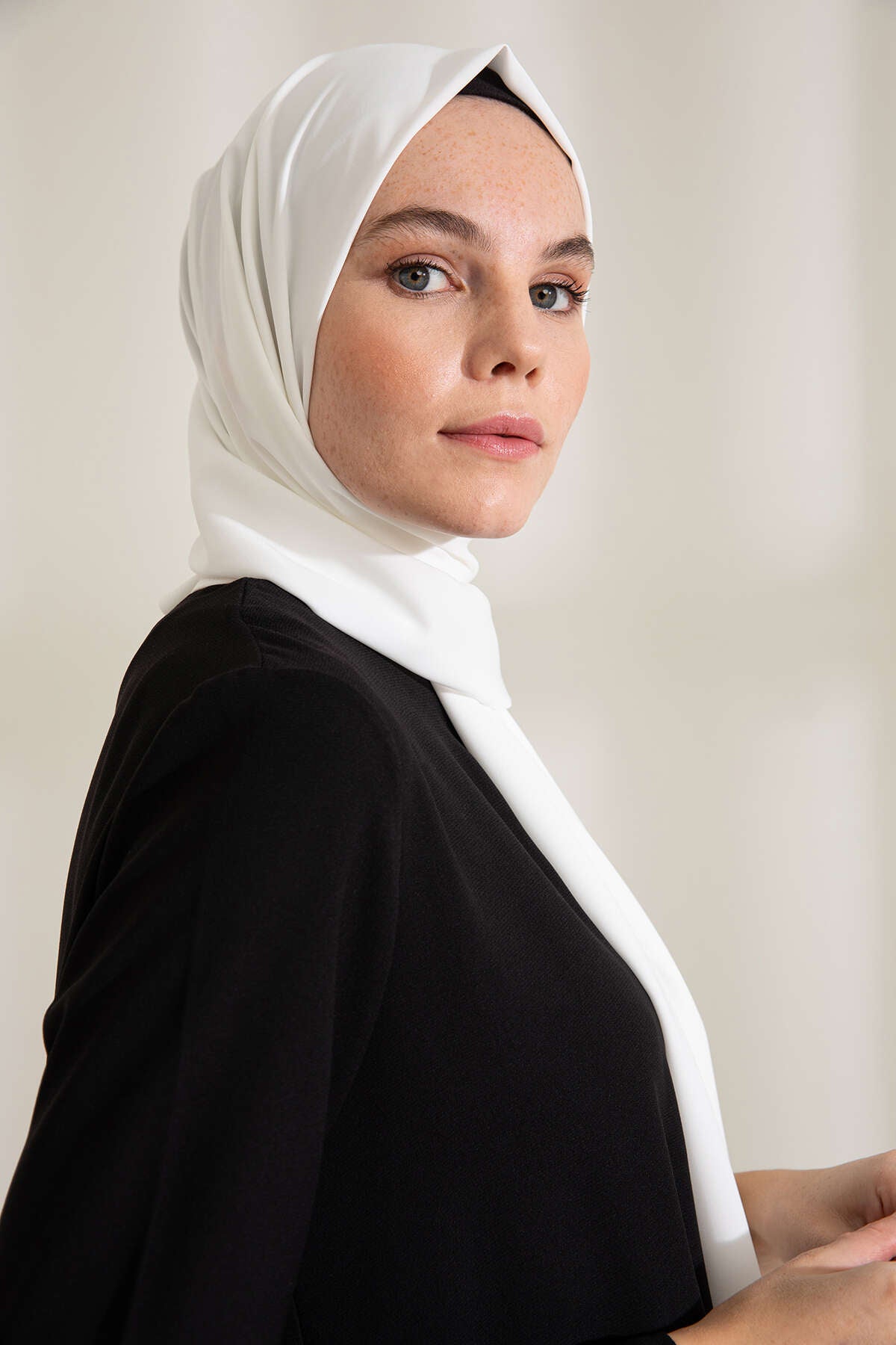 Medine İpeği Şal - Ekru