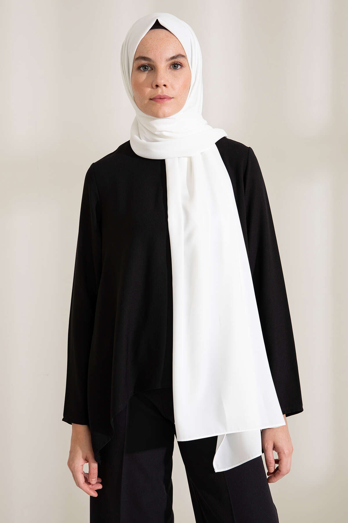 Medine İpeği Şal - Ekru