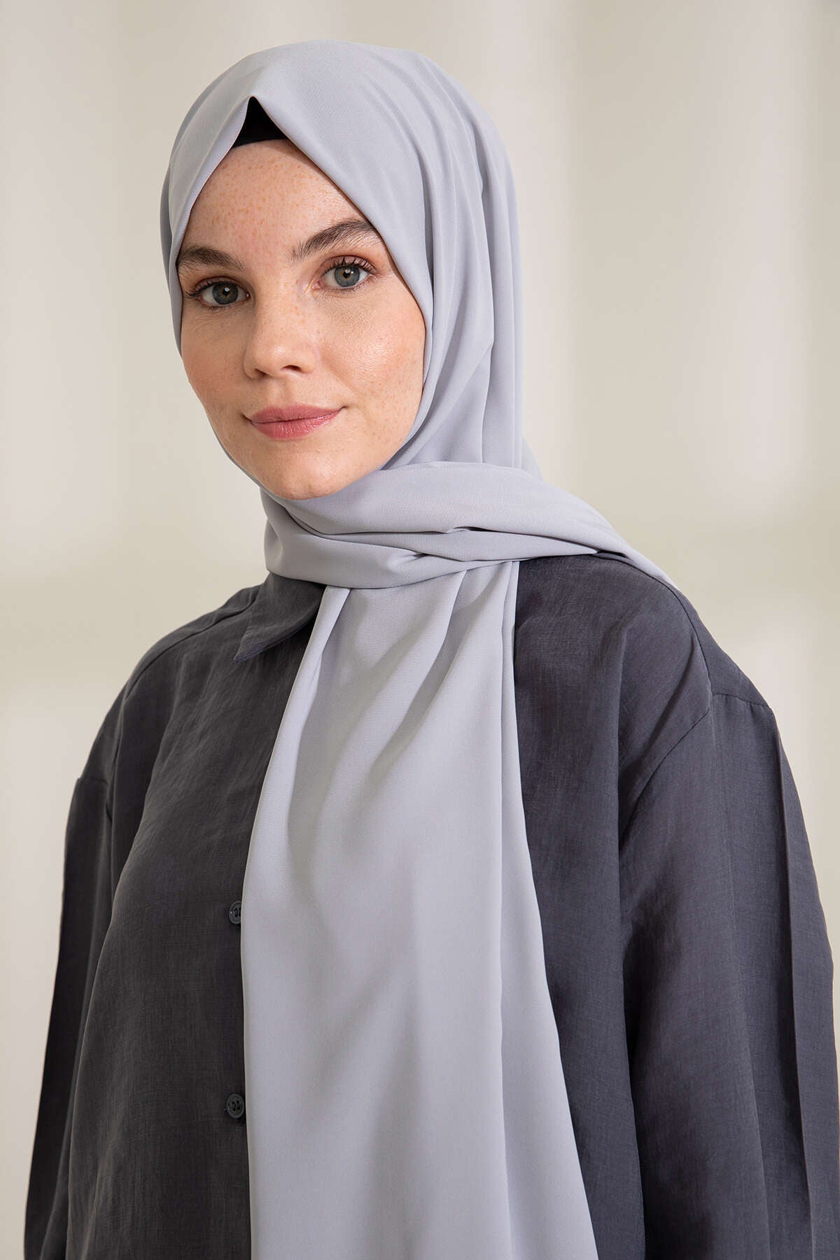 Medine İpeği Şal - Gümüş