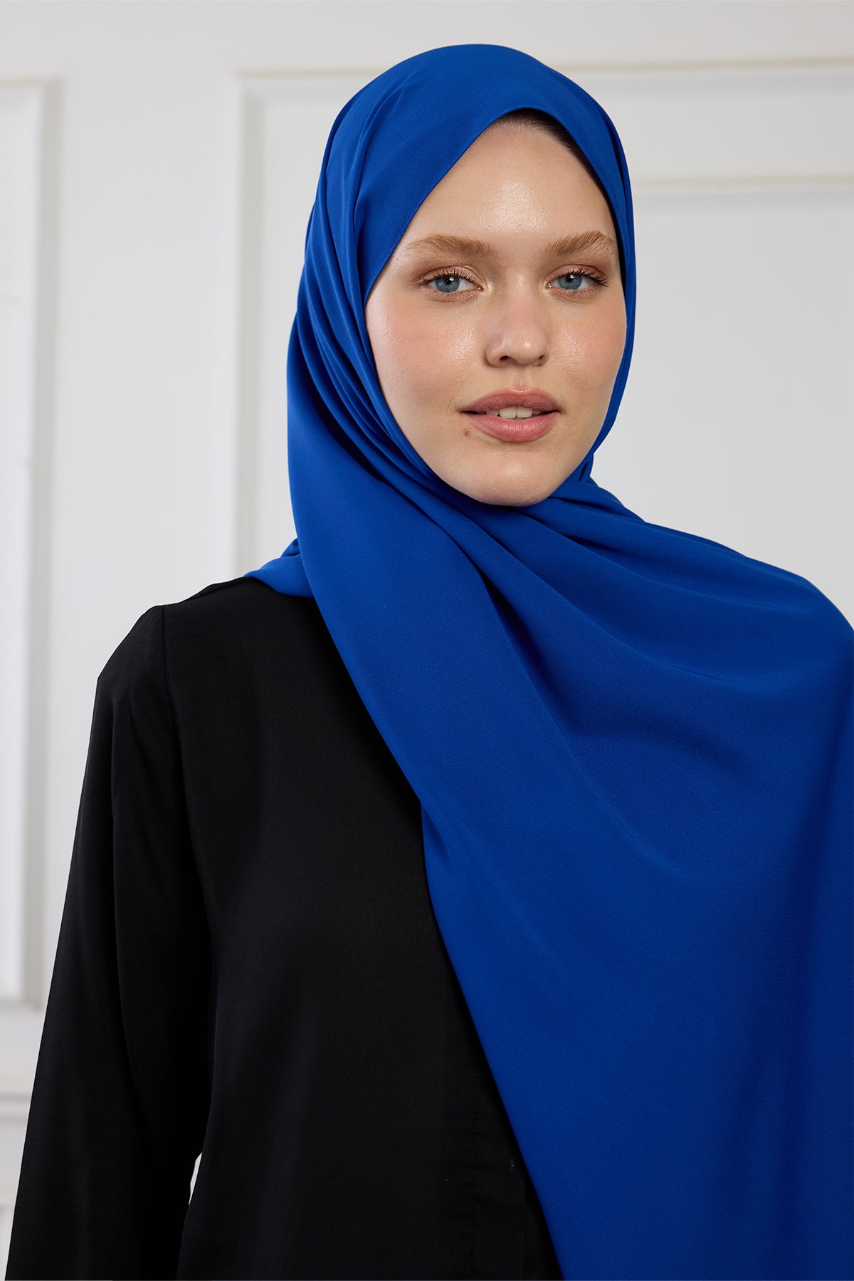 Medine İpeği Şal - Saks Mavisi