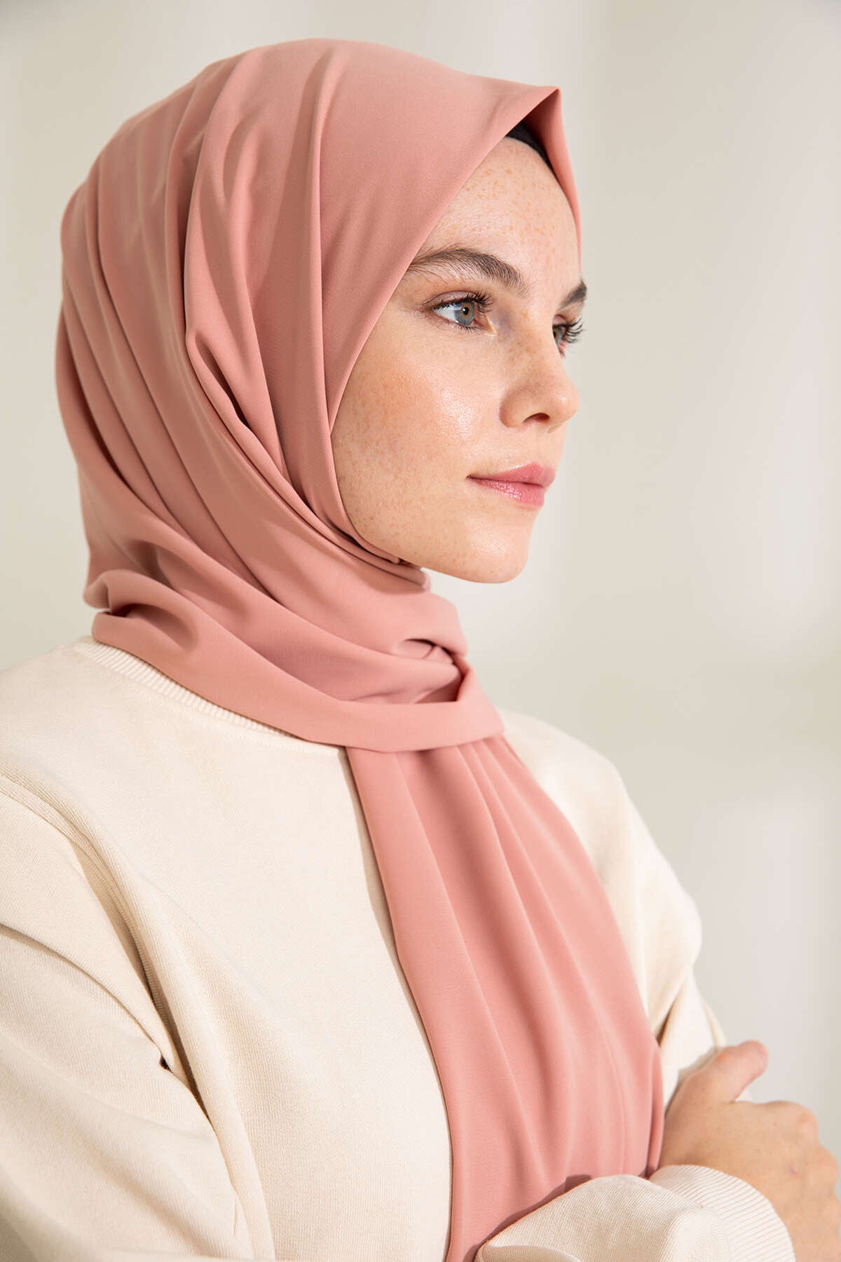Medine İpeği Şal - Soft Gül Kurusu
