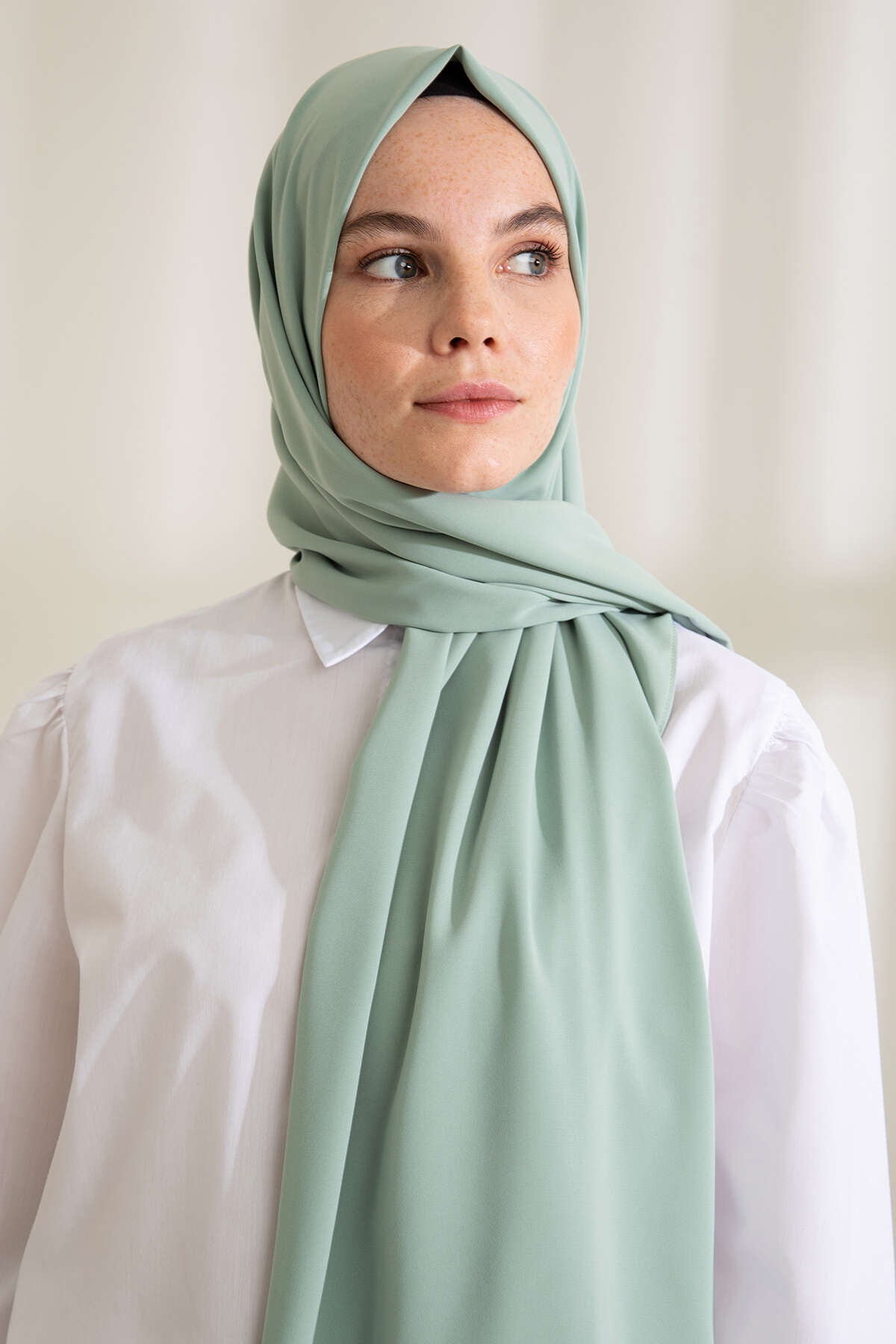 Medine İpeği Şal - Su Yeşili