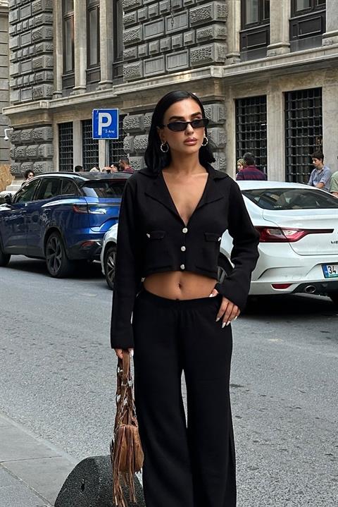 Nancy Kruveze Yaka Crop Takım 9954 - 25